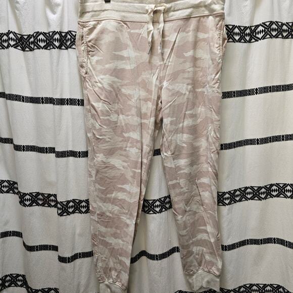 Athleta Pants - Athleta Balance tan camo jogger style sweatpants pockets drawstring size large